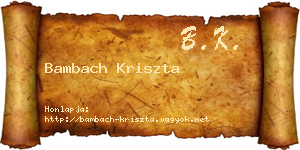 Bambach Kriszta névjegykártya